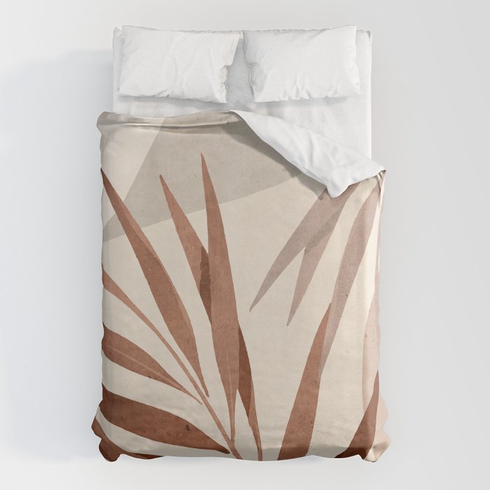 Minimal Abstract Art Tropical Leaf Duvet Cover Gallery Image 1