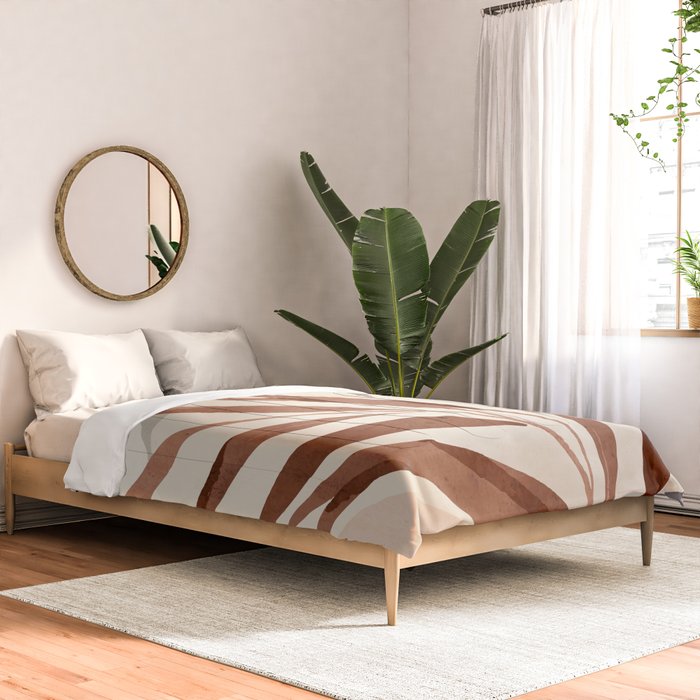 Minimal Abstract Art Tropical Leaf Comforter Gallery Image 2