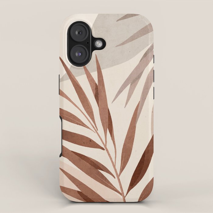 Minimal Abstract Art Tropical Leaf iPhone Case Gallery Image 1