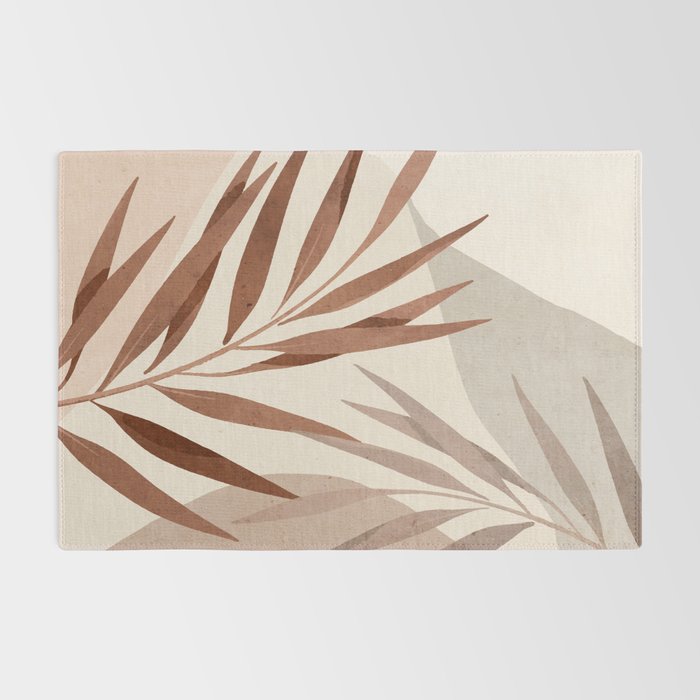 Minimal Abstract Art Tropical Leaf Rug Gallery Image 2