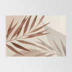 Minimal Abstract Art Tropical Leaf Rug Gallery Image 2