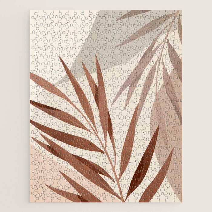 Minimal Abstract Art Tropical Leaf Jigsaw Puzzle Gallery Image 1