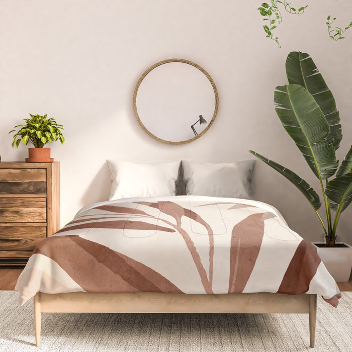 Minimal Abstract Art Tropical Leaf Comforter Gallery Image 3
