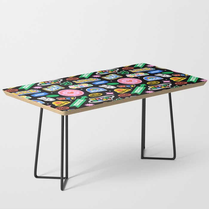 Retro cartoon sticker label pattern Coffee Table Gallery Image 1