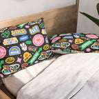 Retro cartoon sticker label pattern Pillow Sham Gallery Image 2