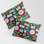 Retro cartoon sticker label pattern Pillow Sham Gallery Image 3