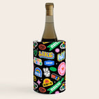 Retro cartoon sticker label pattern Wine Chiller Gallery Image 1