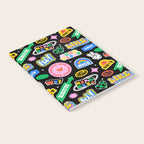 Retro cartoon sticker label pattern Notebook Gallery Image 2