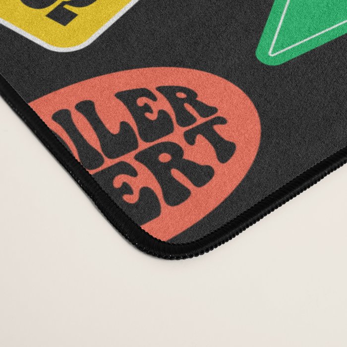 Retro cartoon sticker label pattern Desk Mat Gallery Image 4