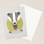 Whimsical Badger Stationery Card Gallery Image 2