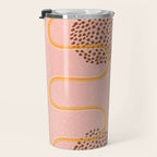 Abstract Fields in Peach Pink & Brown Travel Mug Gallery Image 3
