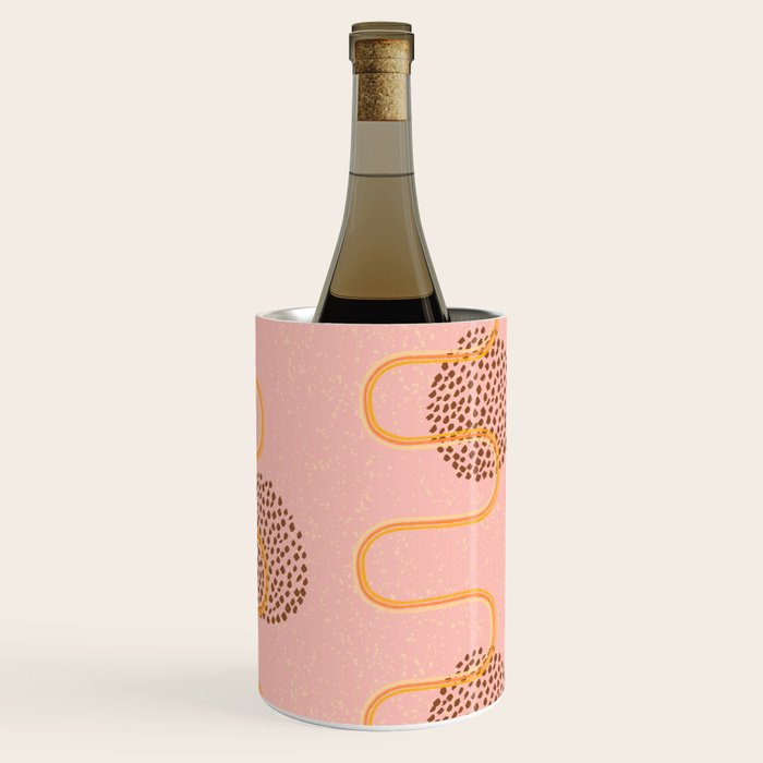 Abstract Fields in Peach Pink & Brown Wine Chiller Gallery Image 1