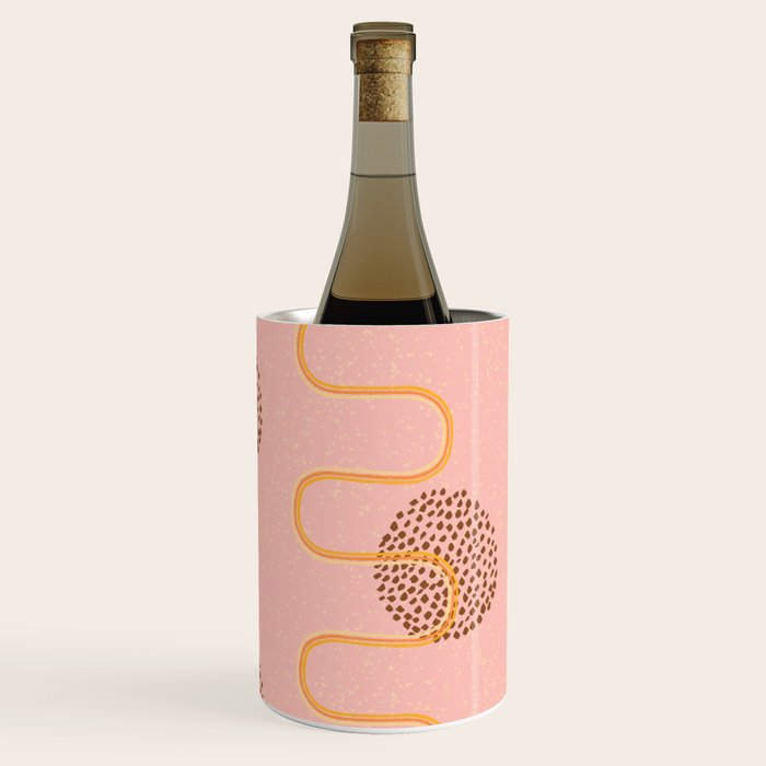 Abstract Fields in Peach Pink & Brown Wine Chiller Gallery Image 2