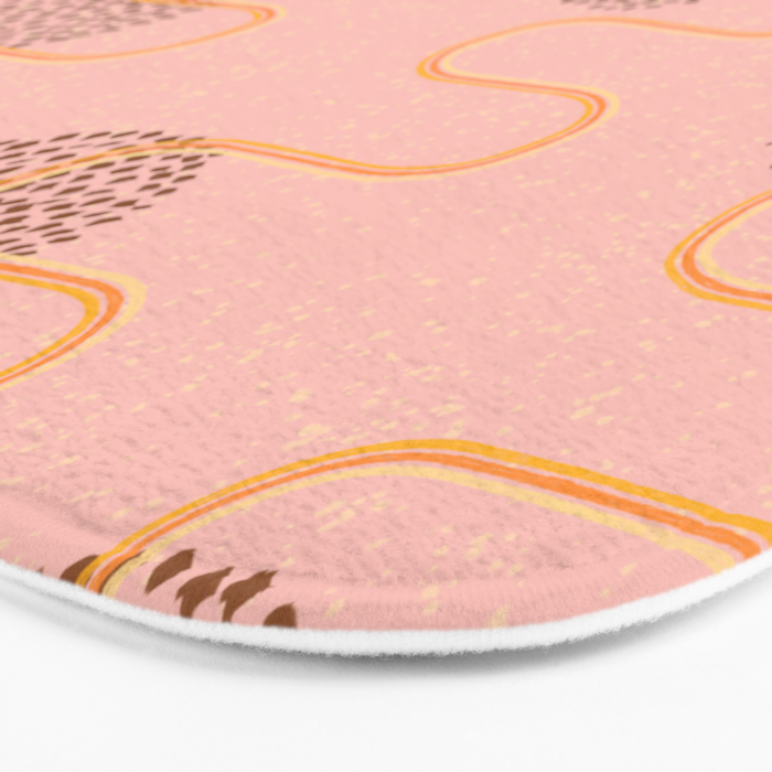 Abstract Fields in Peach Pink & Brown Bath Mat Gallery Image 3