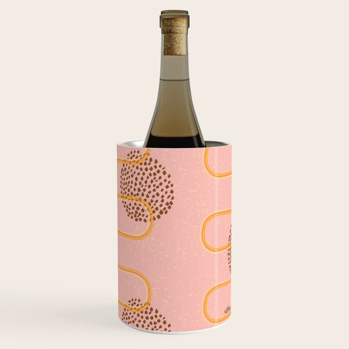 Abstract Fields in Peach Pink & Brown Wine Chiller Gallery Image 3