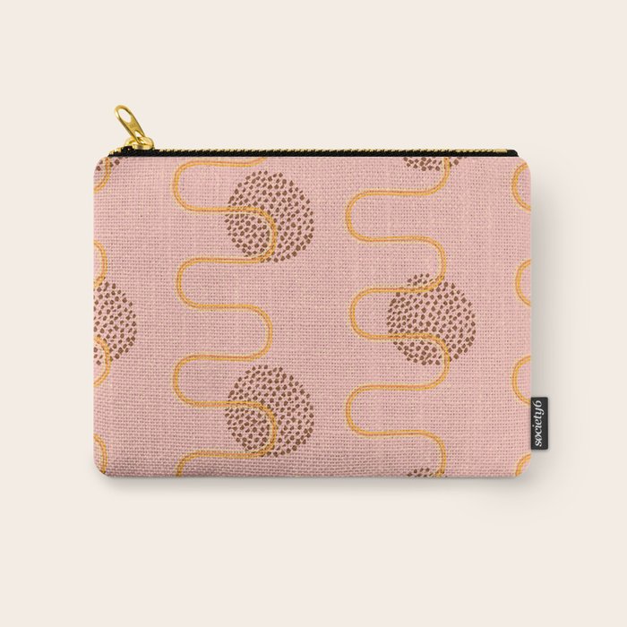 Abstract Fields in Peach Pink & Brown Carry All Pouch Gallery Image 1