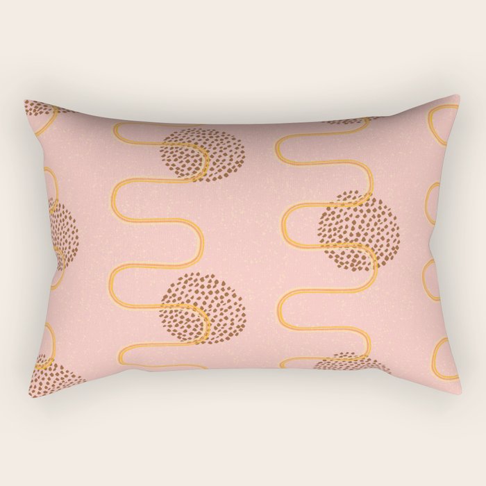 Abstract Fields in Peach Pink & Brown Rectangular Pillow Gallery Image 2