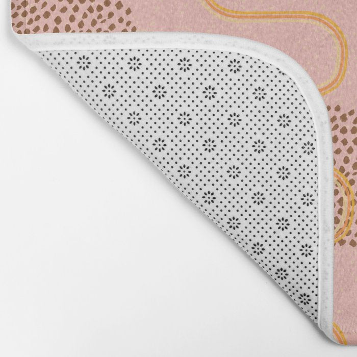 Abstract Fields in Peach Pink & Brown Bath Mat Gallery Image 2