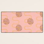 Abstract Fields in Peach Pink & Brown Desk Mat Gallery Image 3