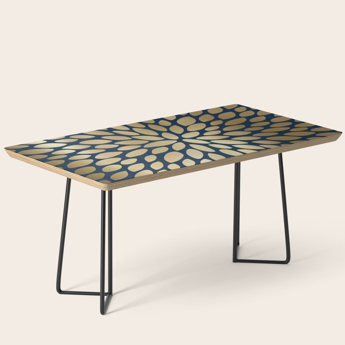 Gold and Navy Floral Bloom Coffee Table Gallery Image 1