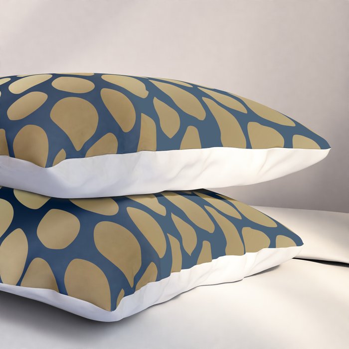Gold and Navy Floral Bloom Pillow Sham Gallery Image 3