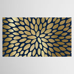 Gold and Navy Floral Bloom Tablecloth Gallery Image 2