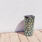 Gold and Navy Floral Bloom Travel Mug Gallery Image 4