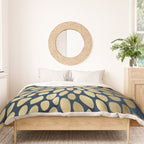 Gold and Navy Floral Bloom Duvet Cover Gallery Image 3