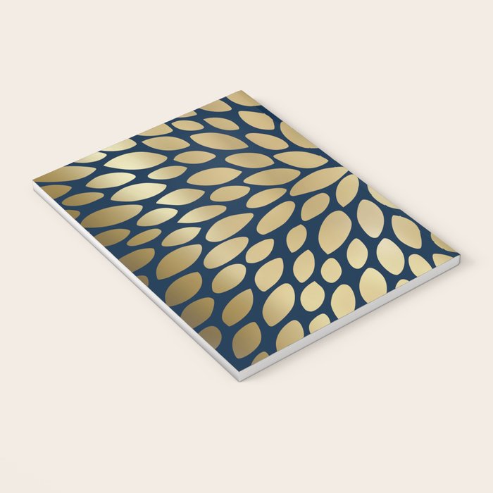 Gold and Navy Floral Bloom Notebook Gallery Image 3