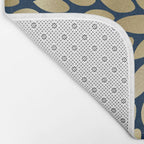 Gold and Navy Floral Bloom Bath Mat Gallery Image 2
