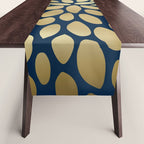 Gold and Navy Floral Bloom Table Runner Gallery Image 1