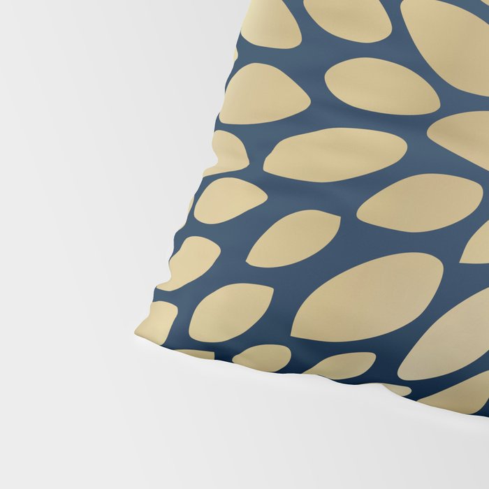 Gold and Navy Floral Bloom Pillow Sham Gallery Image 4