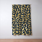 Gold and Navy Floral Bloom Window Curtain Gallery Image 3