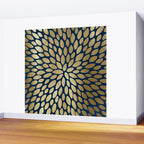 Gold and Navy Floral Bloom Wall Mural Gallery Image 2