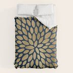 Gold and Navy Floral Bloom Comforter Gallery Image 6
