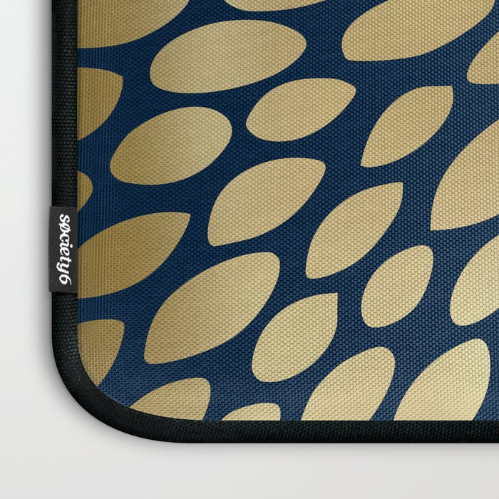 Gold and Navy Floral Bloom Laptop Sleeve Gallery Image 3