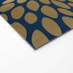 Gold and Navy Floral Bloom Welcome Mat Gallery Image 2