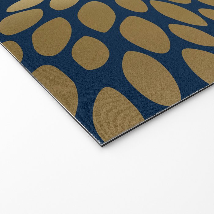 Gold and Navy Floral Bloom Welcome Mat Gallery Image 2