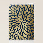 Gold and Navy Floral Bloom Stationery Card Gallery Image 2