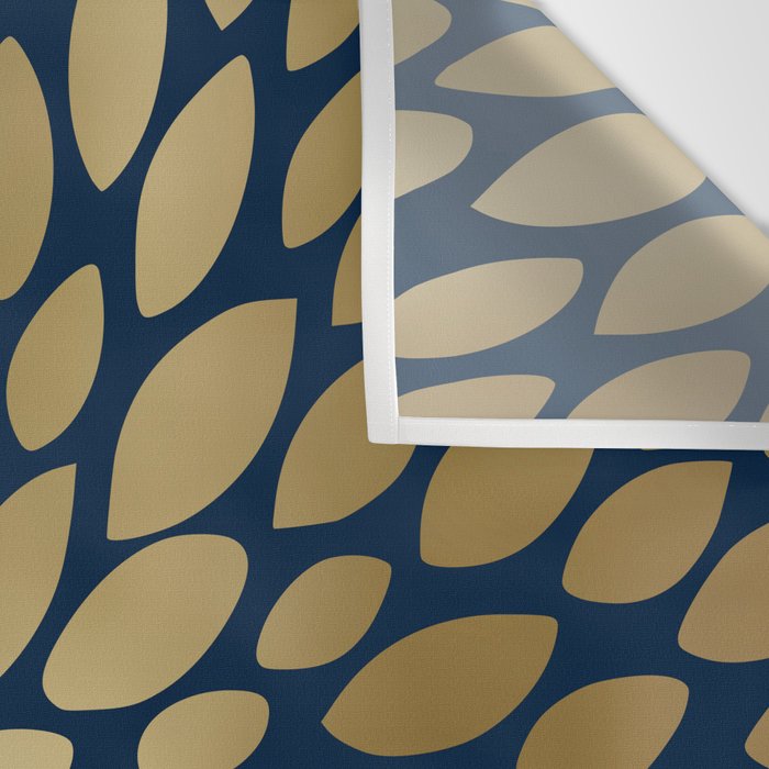 Gold and Navy Floral Bloom Wall Tapestry Gallery Image 3