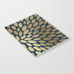 Gold and Navy Floral Bloom Notebook Gallery Image 2