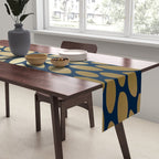Gold and Navy Floral Bloom Table Runner Gallery Image 2