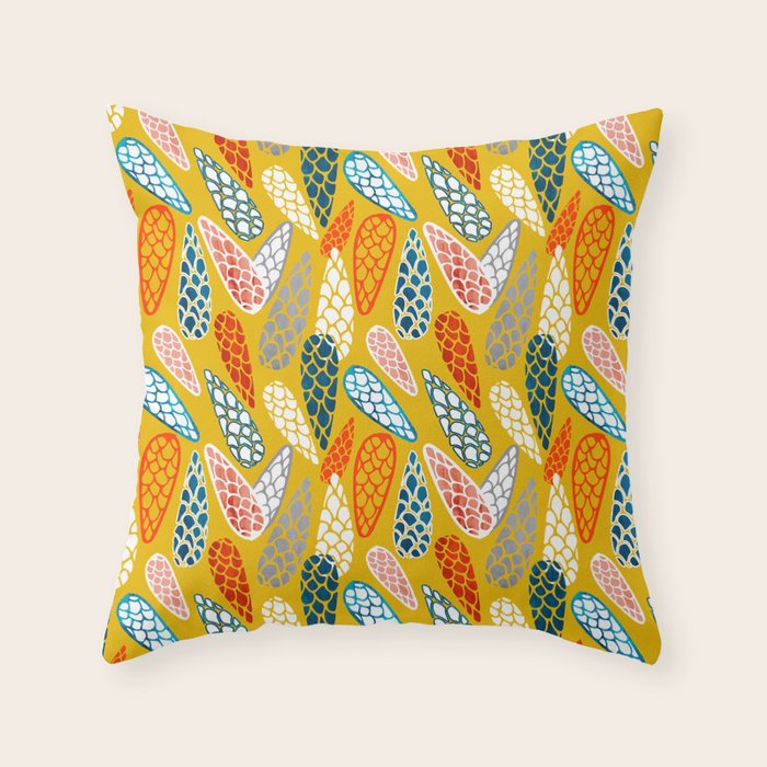 Colored Cone pattern Throw Pillow Gallery Image 1