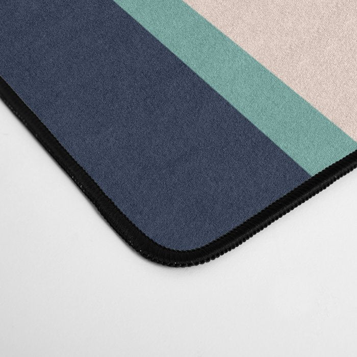 Stripes Abstract, Orange, Teal, Navy Desk Mat Gallery Image 4