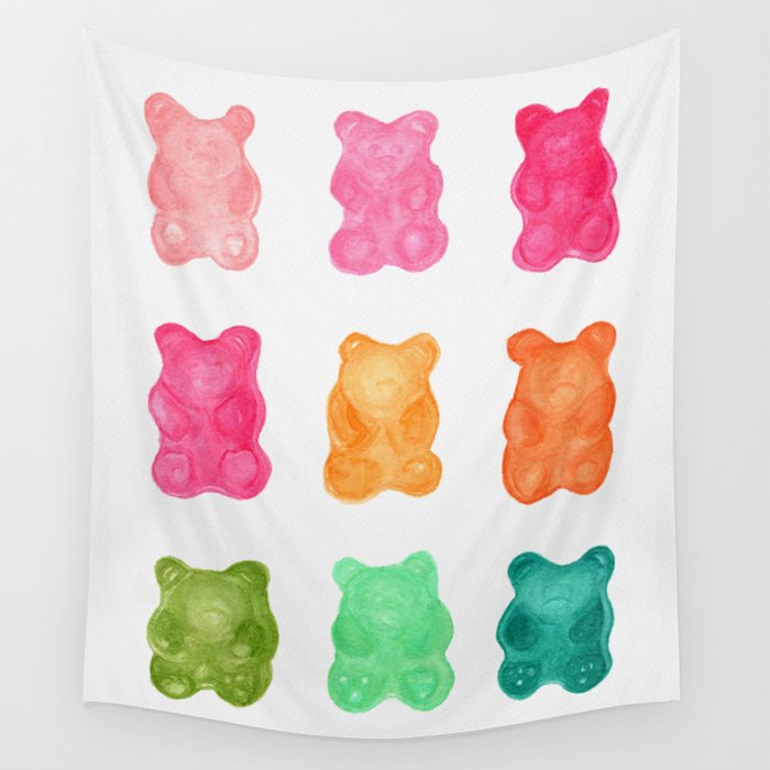 Gummy Bears Colorful Candy Wall Tapestry Gallery Image 1