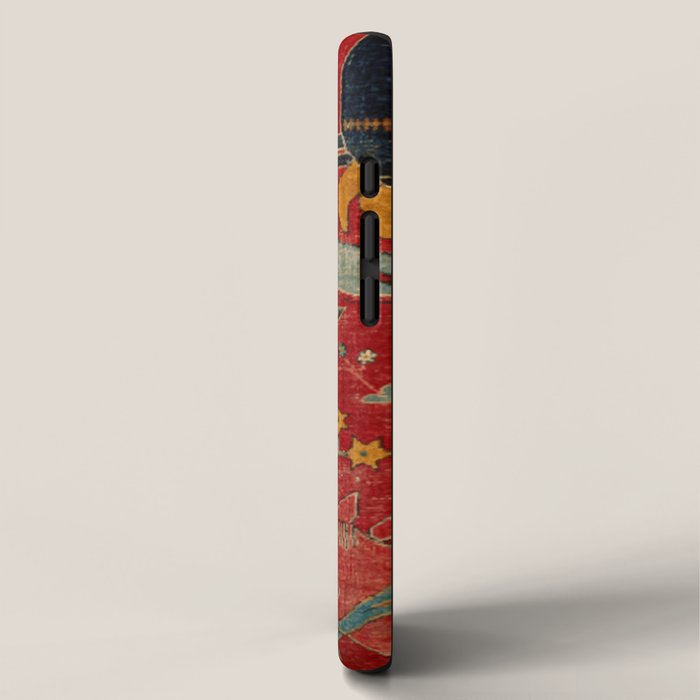 Animal Grotesques Mughal Carpet Fragment Digital Painting iPhone Case Gallery Image 2