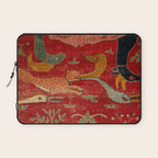 Animal Grotesques Mughal Carpet Fragment Digital Painting Laptop Sleeve Gallery Image 1