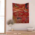 Animal Grotesques Mughal Carpet Fragment Digital Painting Wall Tapestry Gallery Image 2