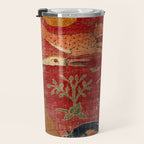 Animal Grotesques Mughal Carpet Fragment Digital Painting Travel Mug Gallery Image 3