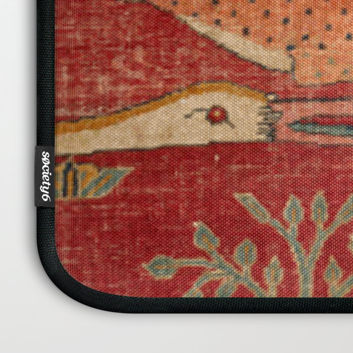 Animal Grotesques Mughal Carpet Fragment Digital Painting Laptop Sleeve Gallery Image 3